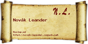 Novák Leander névjegykártya